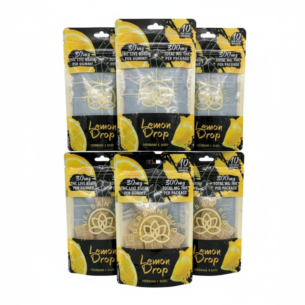 6 Pack Bundle - Lemon Drop 30 MG Live Rosin Delta-9 THC Gummies - 10ct - 300mg
