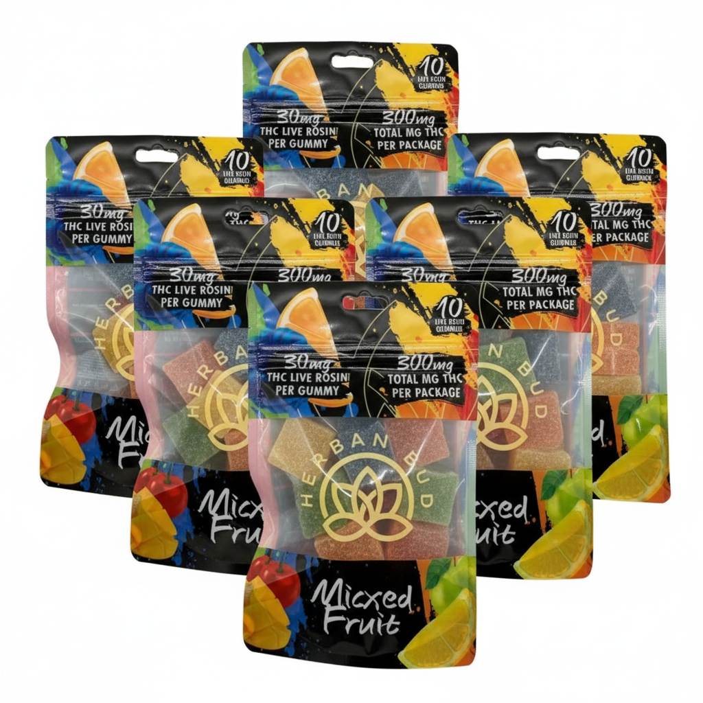 6 Pack Bundle - Mixed Fruit 30 MG Live Rosin Delta-9 THC Gummies - 10ct - 300mg