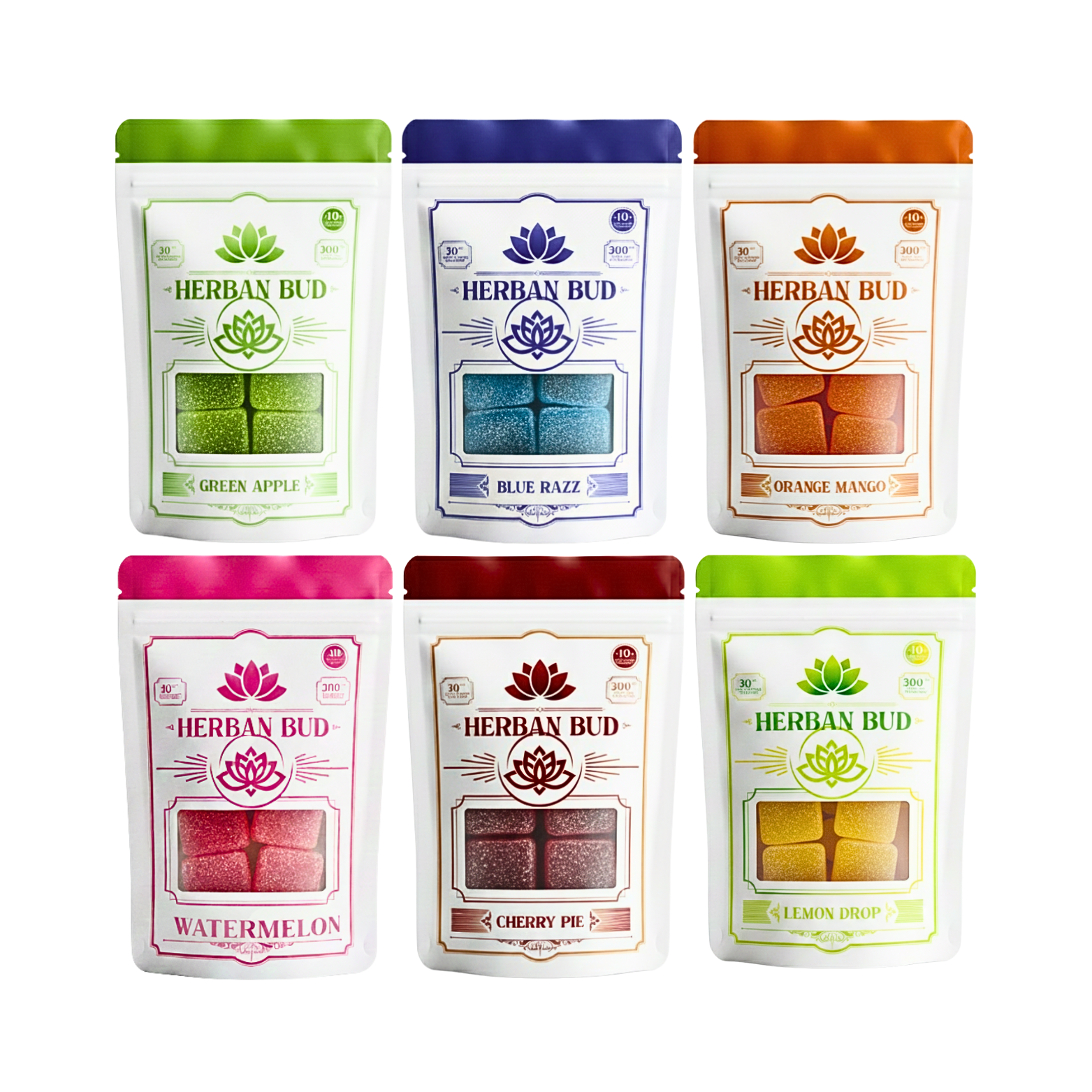 Delta-9 THC - 6 Flavor Gummy Sampler - 6 Bag Bundle