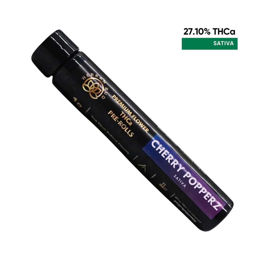 Herban Bud Premium Sativa THCa Pre-Roll 1-Pack (1.5g) – Cherry Popperz Hb 1 Pk Pr