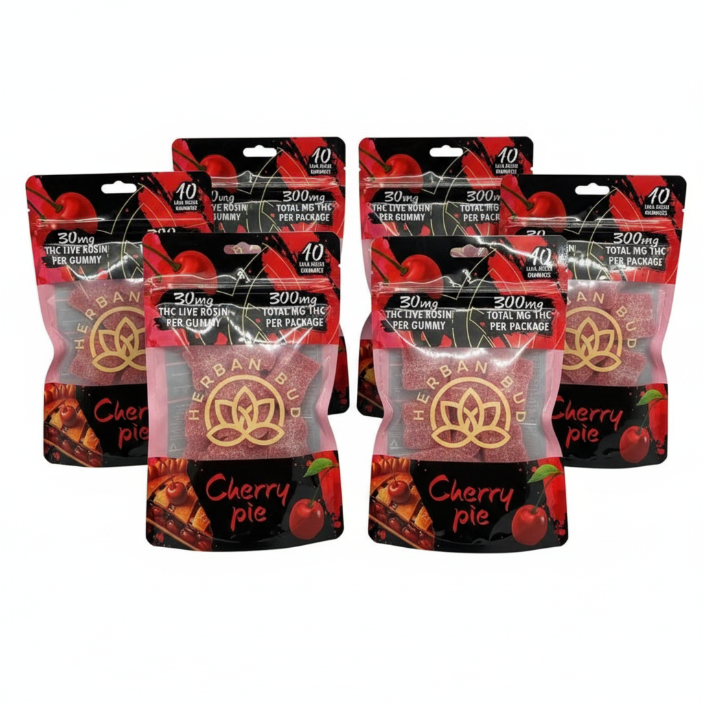 6 Pack Bundle - Cherry Pie 30 MG Live Rosin Delta 9 THC Gummies - 10ct - 300mg