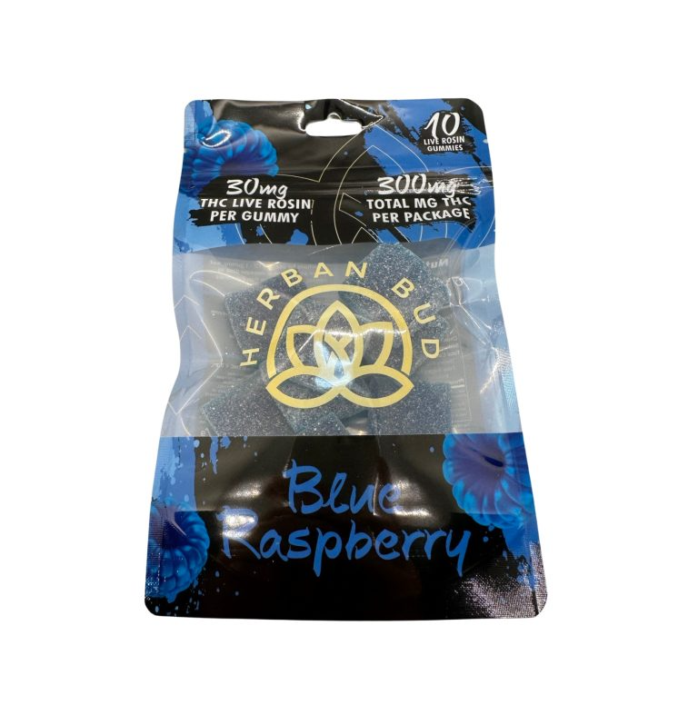 6 Pack Bundle - Blue Raspberry 30 MG Live Rosin Delta 9 THC Gummies - 10ct - 300mg