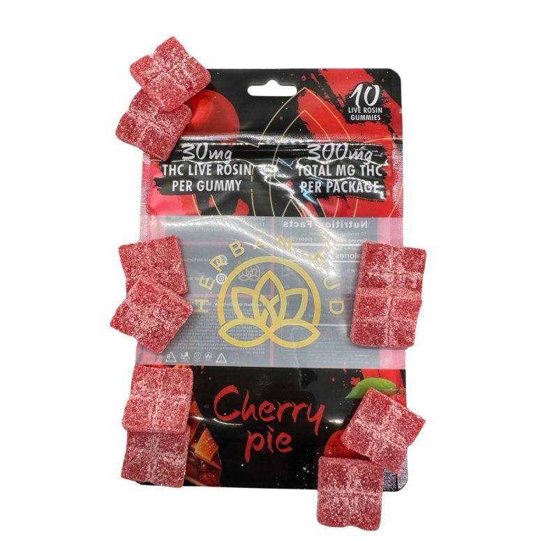 6 Pack Bundle - Cherry Pie 30 MG Live Rosin Delta 9 THC Gummies - 10ct - 300mg