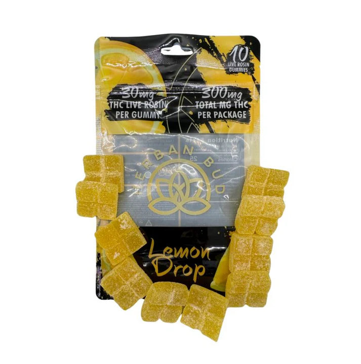 6 Pack Bundle - Lemon Drop 30 MG Live Rosin Delta-9 THC Gummies - 10ct - 300mg