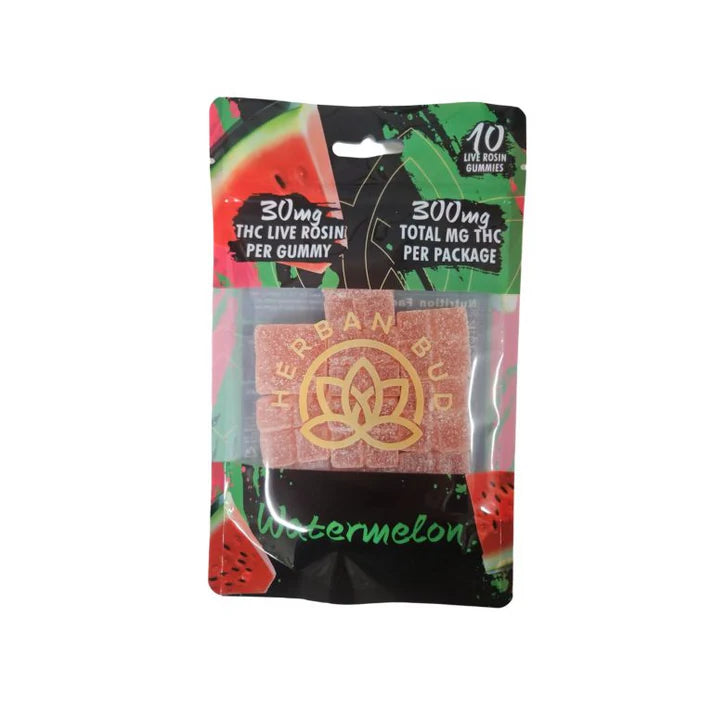 6 Pack Bundle - Watermelon 30 MG Live Rosin Delta-9 THC Gummies - 10ct - 300mg