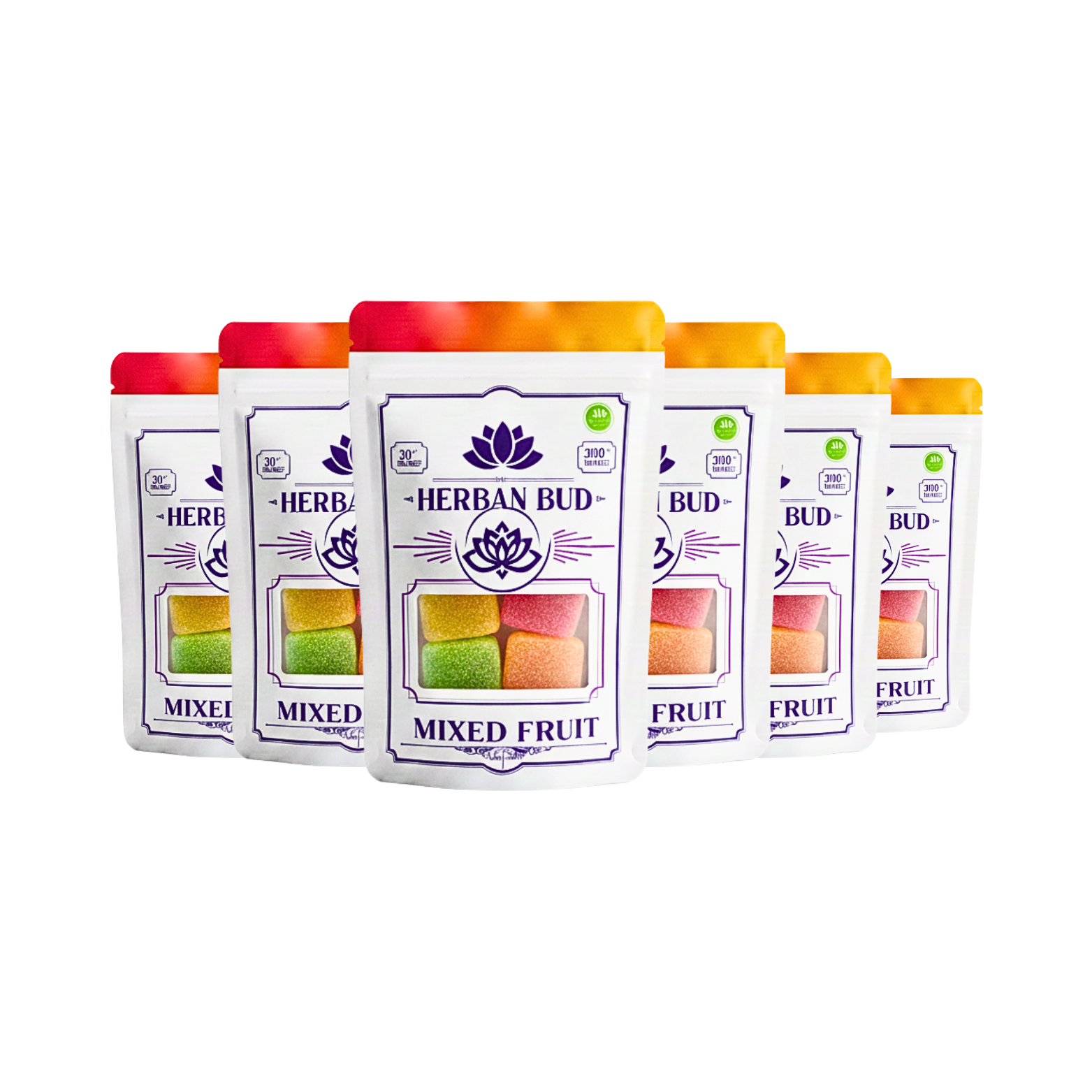 Delta 9 THC Gummies Mixed Fruit 30 MG Live Rosin 6 Bag Bundle - 10ct - 300mg (60pcs 1800mg)