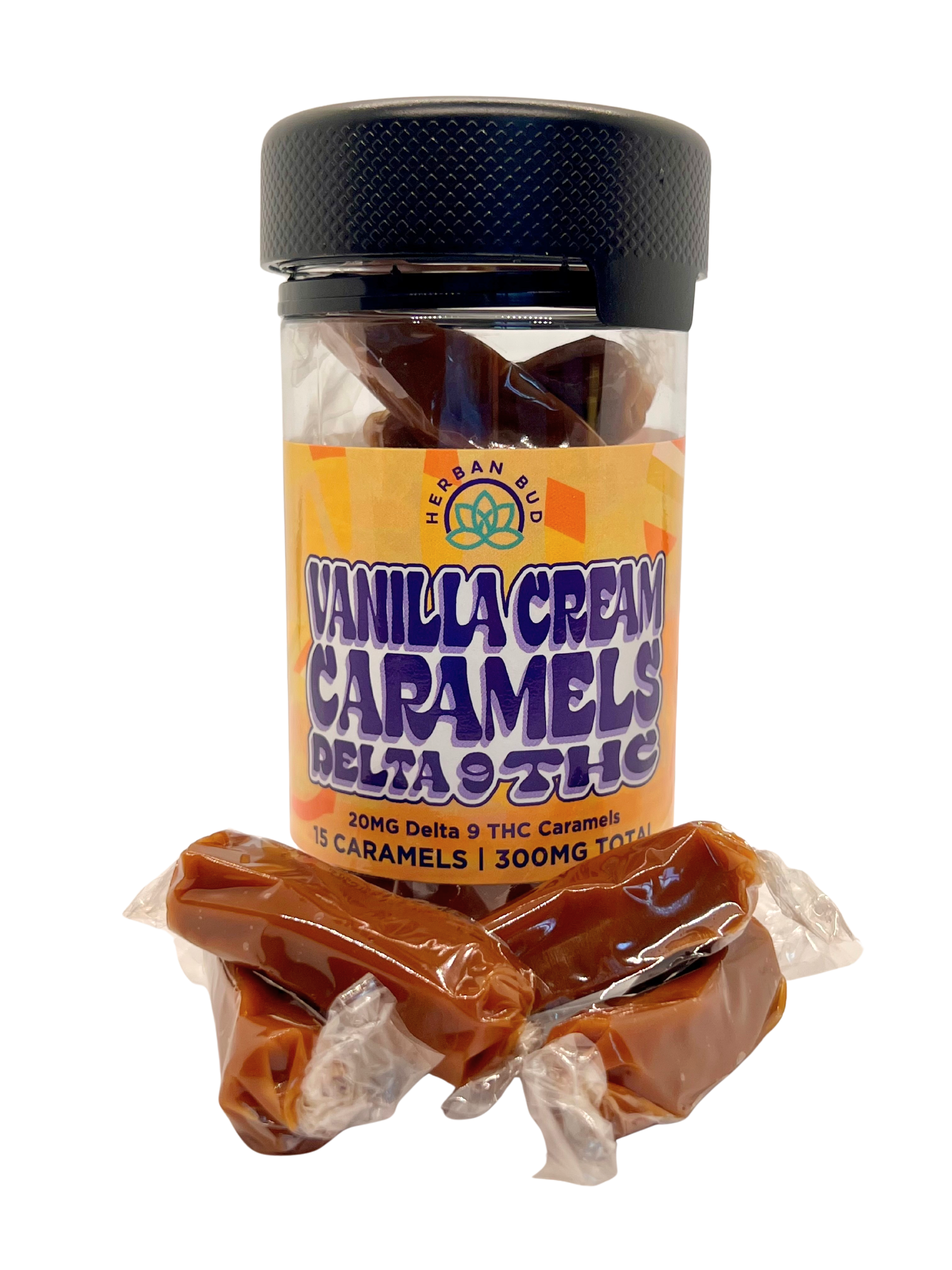 Vanilla Cream Carmel Taffy Delta 9 Happy Taffy - 15CT 20mg - 300mg