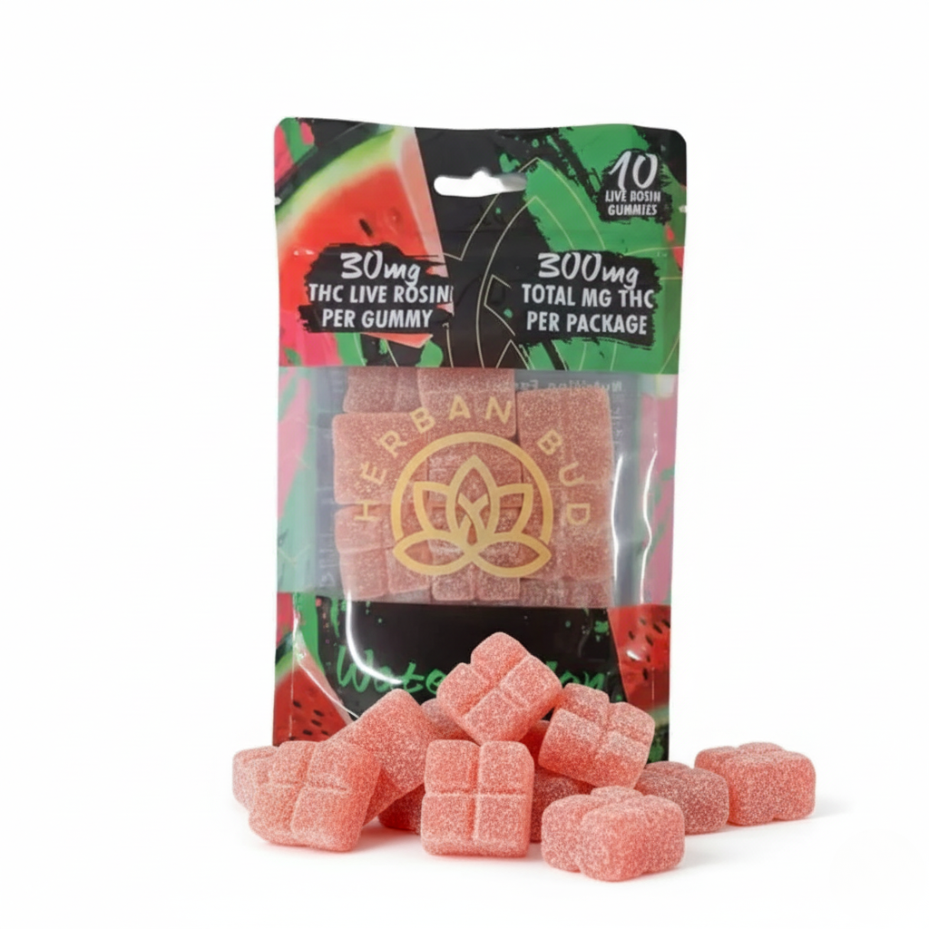 6 Pack Bundle - Watermelon 30 MG Live Rosin Delta-9 THC Gummies - 10ct - 300mg
